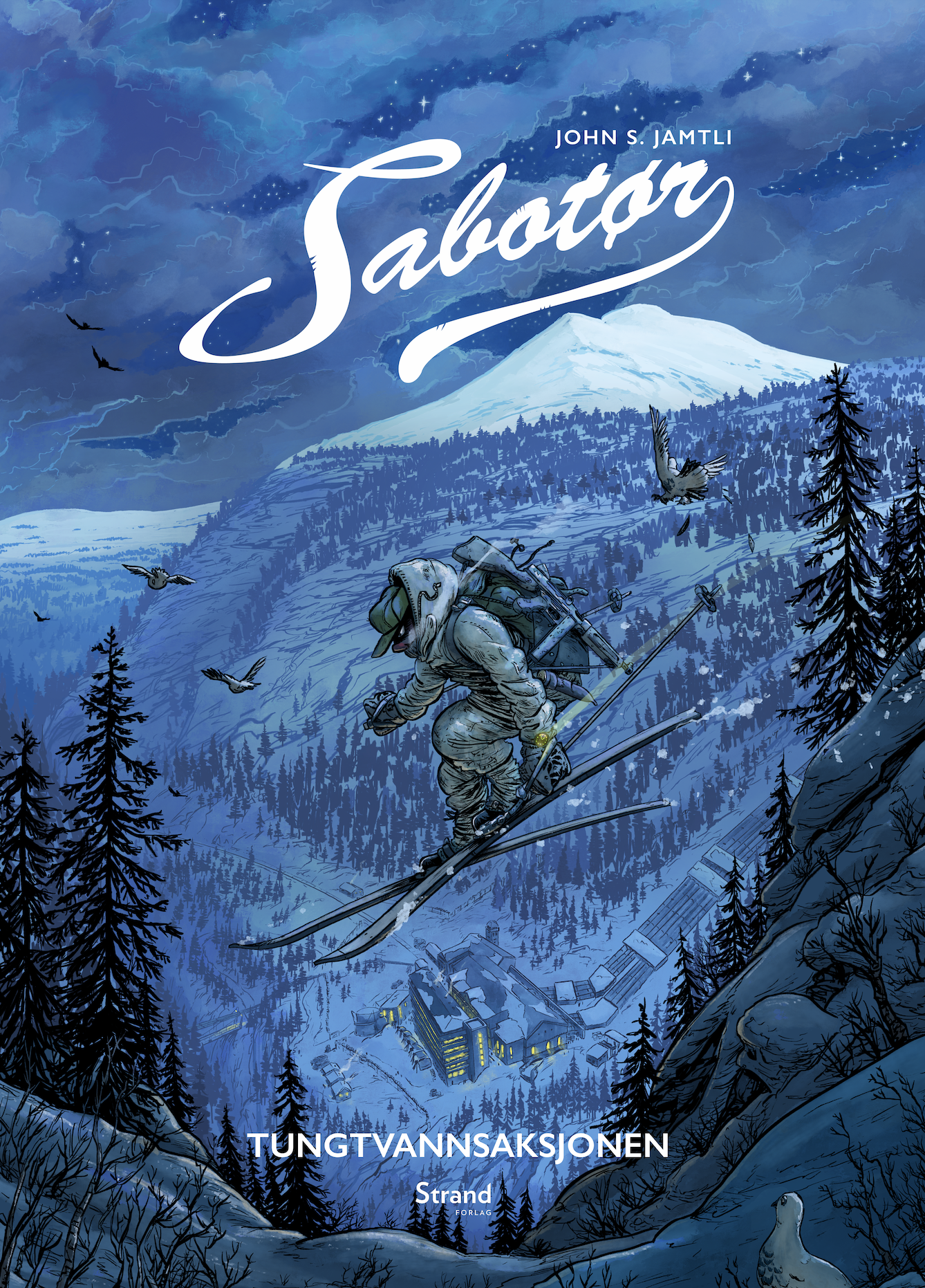 Illustrasjon, bok cover. "Sabotør"